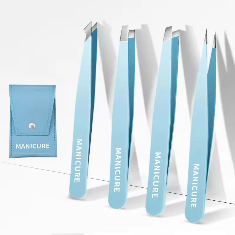 Eyebrow Tweezer Colorful Hair Beauty Fine Hairs Puller Stainless Steel Slanted Eye Brow Clips Removal Makeup Tools Vue