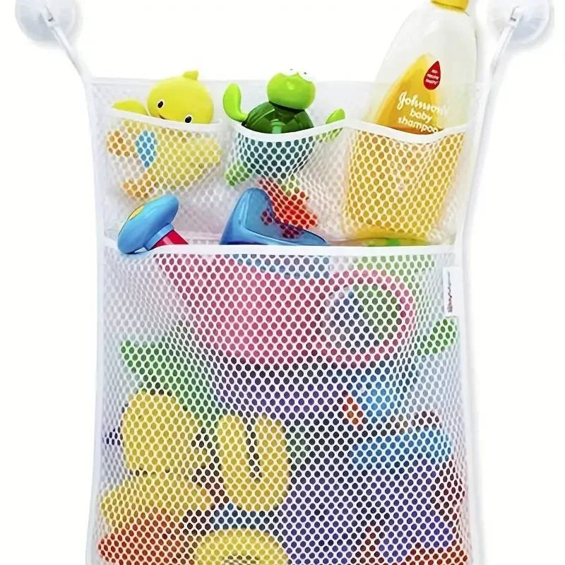 vvocci Bathroom Organizer Baby Toy White Baby Kids Mesh Storage Shower Bath Toys With Strong Suction Cups Toy Bag Net Vue