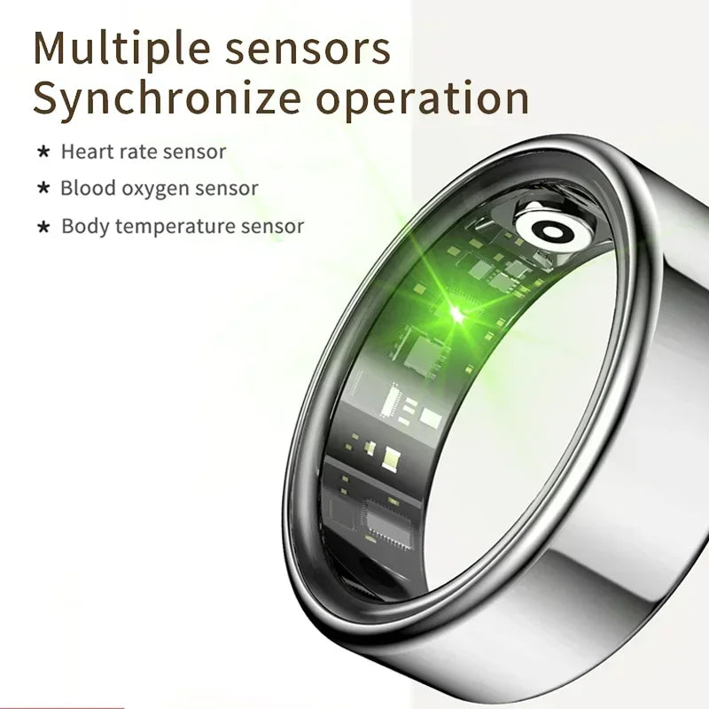 For Xiaomi Smart Ring Men Women Heart Rate and Blood Oxygen Monitor Smartring IP68 & 5ATM Waterproof, Multi-sport Mode Vue
