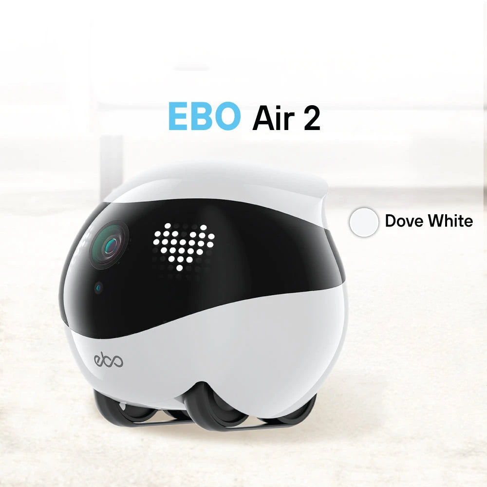 Enabot EBO AIR2 Intelligent Robot Wireless Camera Robot Remote Monitoring Pet Companion Robot Realtime Control Custom Gift Vue WHITE