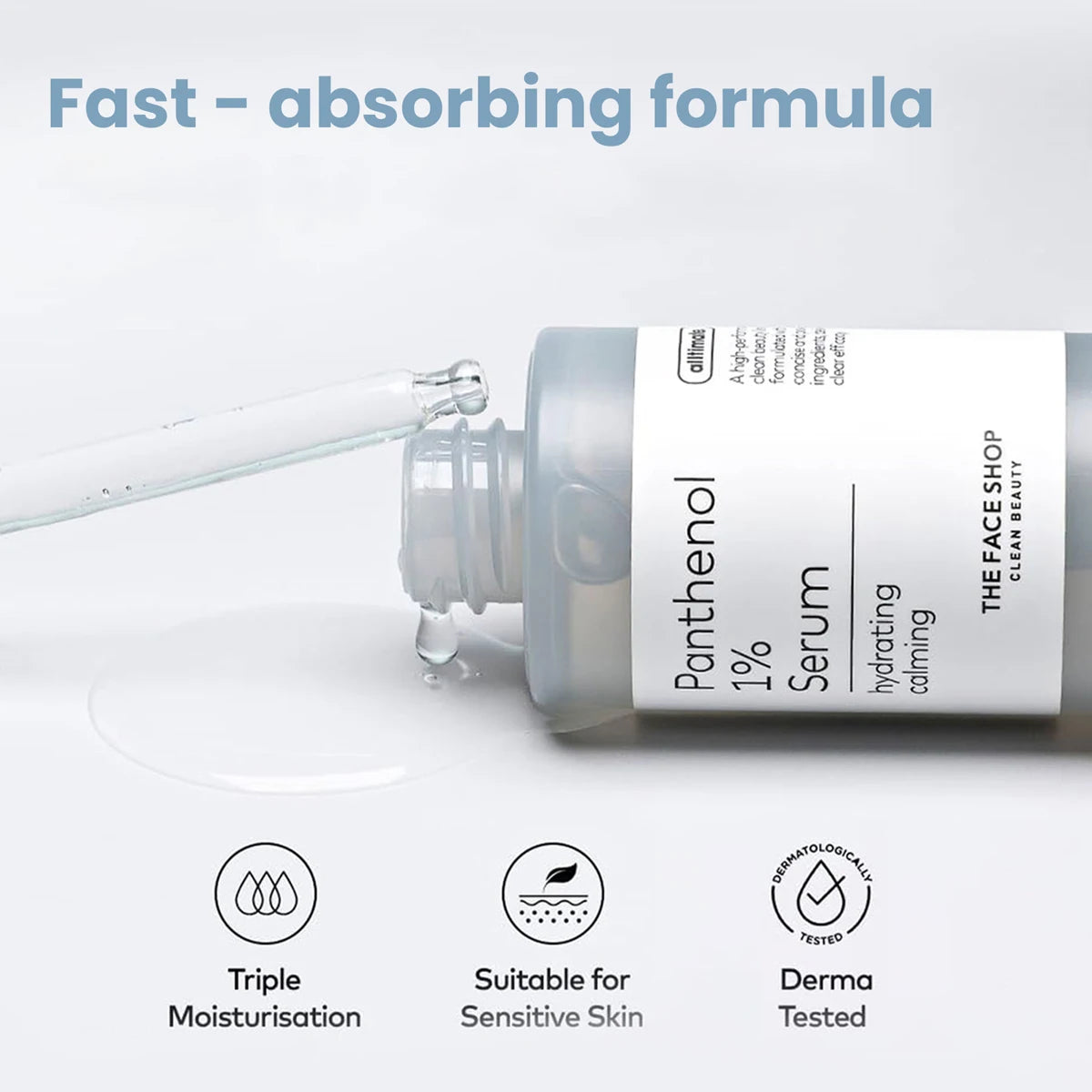 THE FACE SHOP ALLTIMATE PANTHENOL 1% SERUM,Strengthens Skin Barrier,Emergency Soothing,Korean Skincare,K-Beauty,Korean Makeup Vue