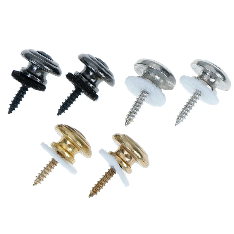 1 Pair Mushroom head guitar strap buttons locks with mounting screws Vue