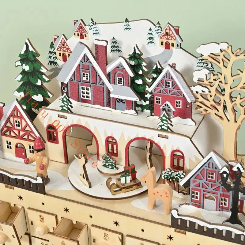 Hand Carved Wooden Advent Calendar Cabinet – 24 Drawers Advent Calendar Cabinet Vue
