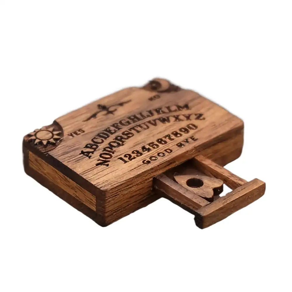 Mini Wooden Spirit Board Ornament with Planchette | Decor Miniature Decor Ornament Vue A
