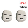Universal Car Headrest Cover Car Seat Face Mask Ski Mask Halloween Christmas Funny Decoration for Tesla BMW Ford Volkswagen Kia Vue 2pcs White