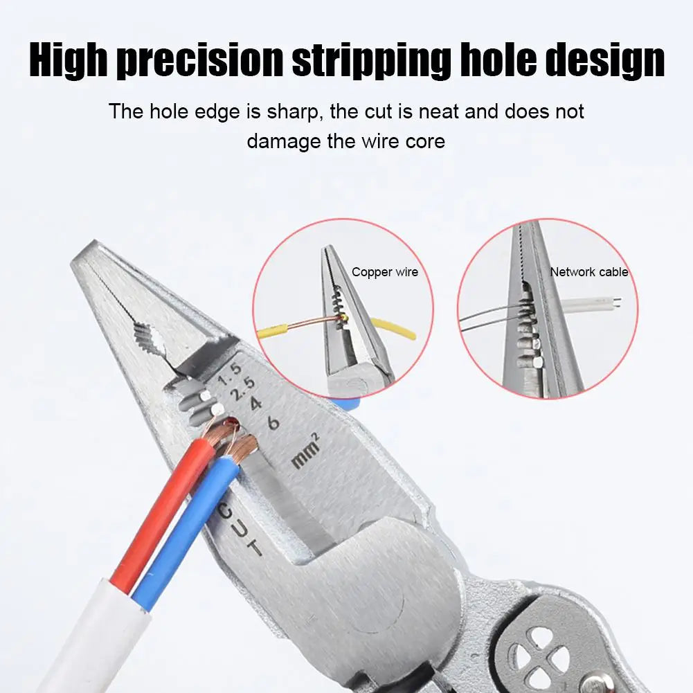 9 In 1 Smart Electricity Measurement Foldable Wire Stripper Multi-function Cutting Splitting Winding Wire Strippers Hand Tools Vue