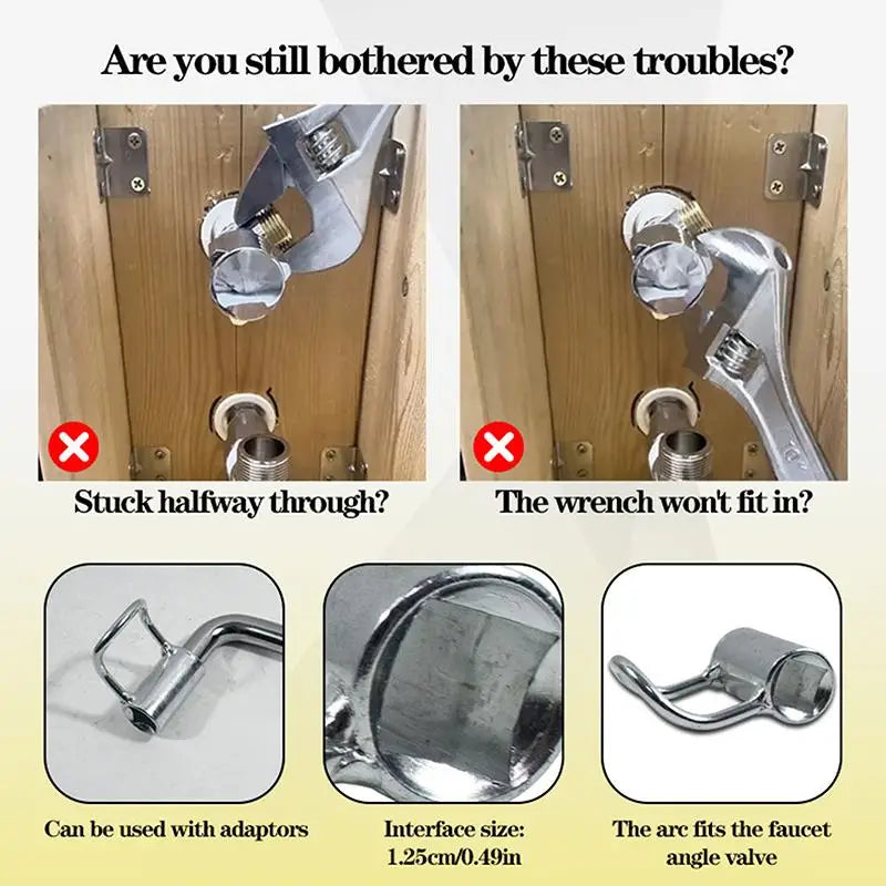 Mini Manual Angle Valve Wrench Compact Tool for Bathroom Pipe Fittings Easy Handle for Repair Installation Vue