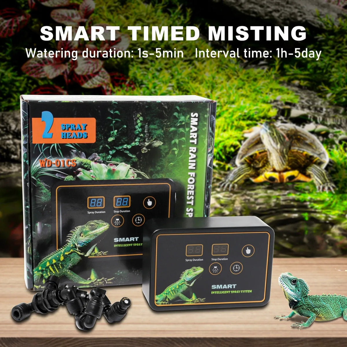 Smart Rain Forest Tank Timing Spray System Intelligent Atomization Set Pet Lizards Snakes Frog Turtle Box Spray Humidifier Vue