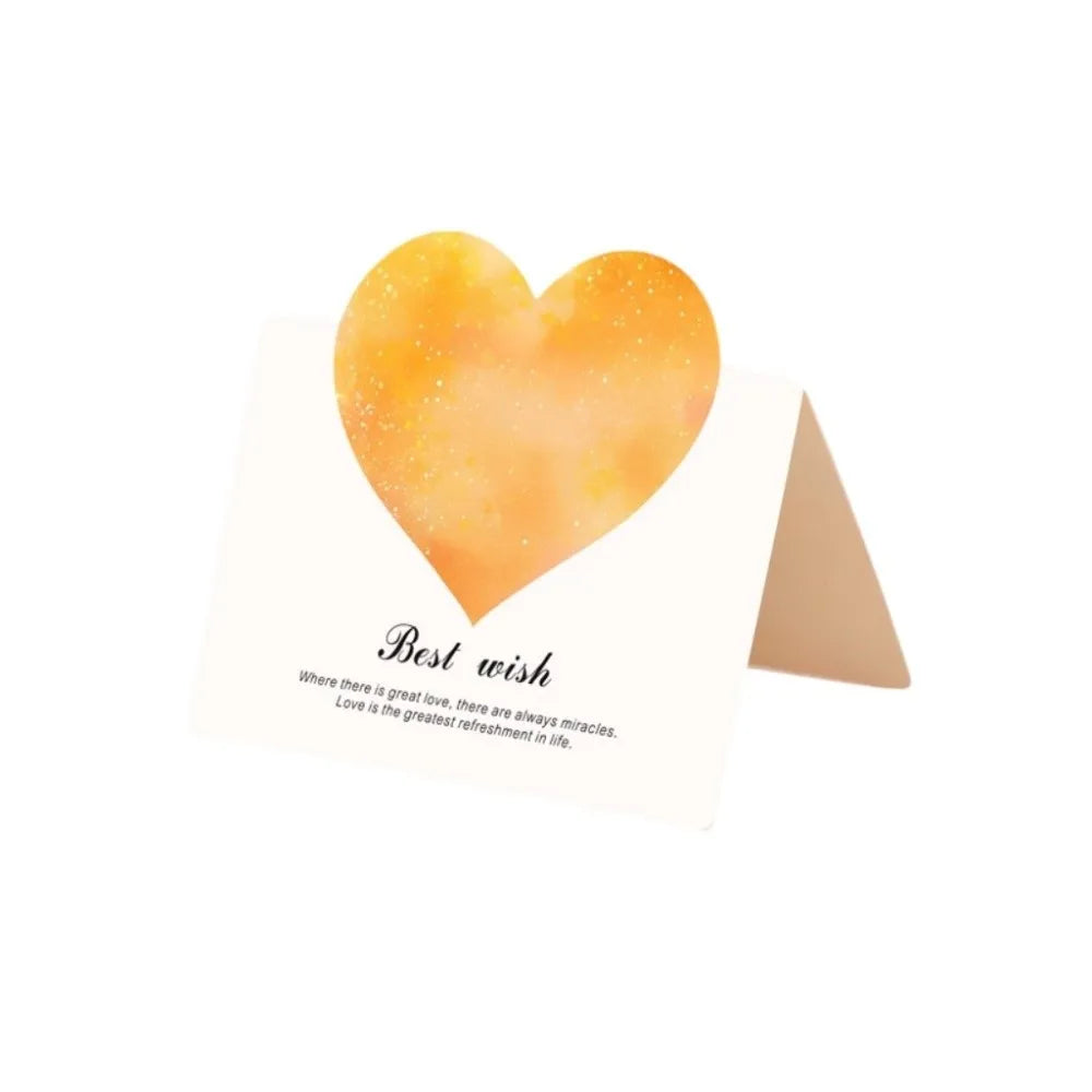 100pcs 3D Starry Sky Heart Greeting Cards Romantic Paper Valentines Day Card Folding Best Wish Thank You Letter Vue