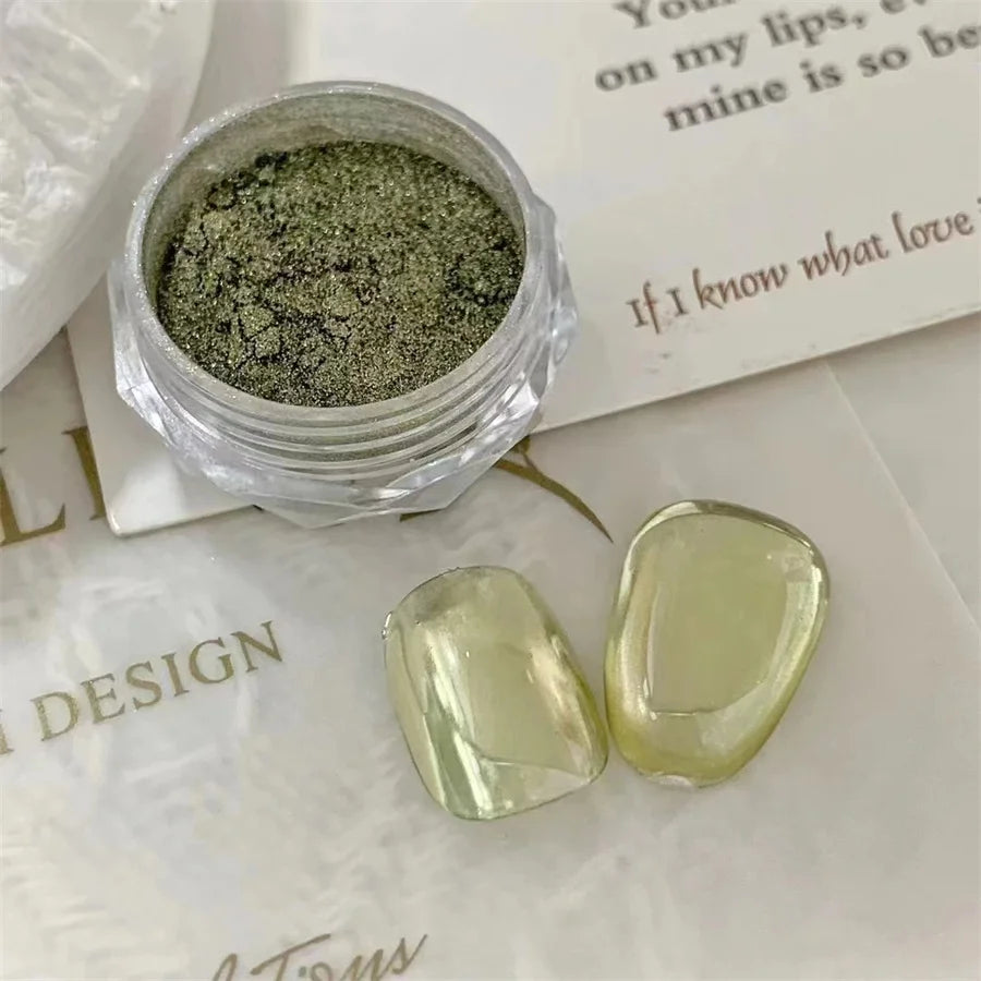 1 pc dopamine nail powder aurora magic mirror powder glitter powder metal effect holographic glitter powder nail art DIY tool Vue 01