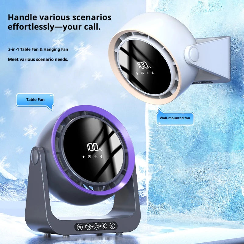 Desktop Circulating Fan 4000 Mah Large Capacity Rechargeable Mini Vue