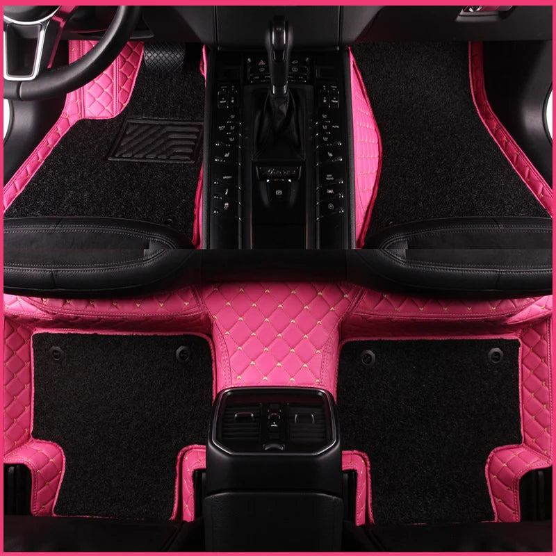 100% Fit Custom Leather Car Floor Mats For Most Car Models Full Carpet Set Interior Accessories protection Automobile Cushion Vue