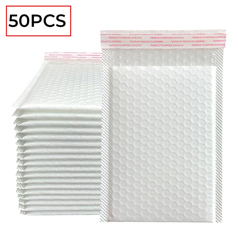 50PCS White Bubble Mailers Bubble Padded Mailing Envelope Mailer Foam for Packaging Self Seal Shipping Bag Bubble Padding Bag Vue