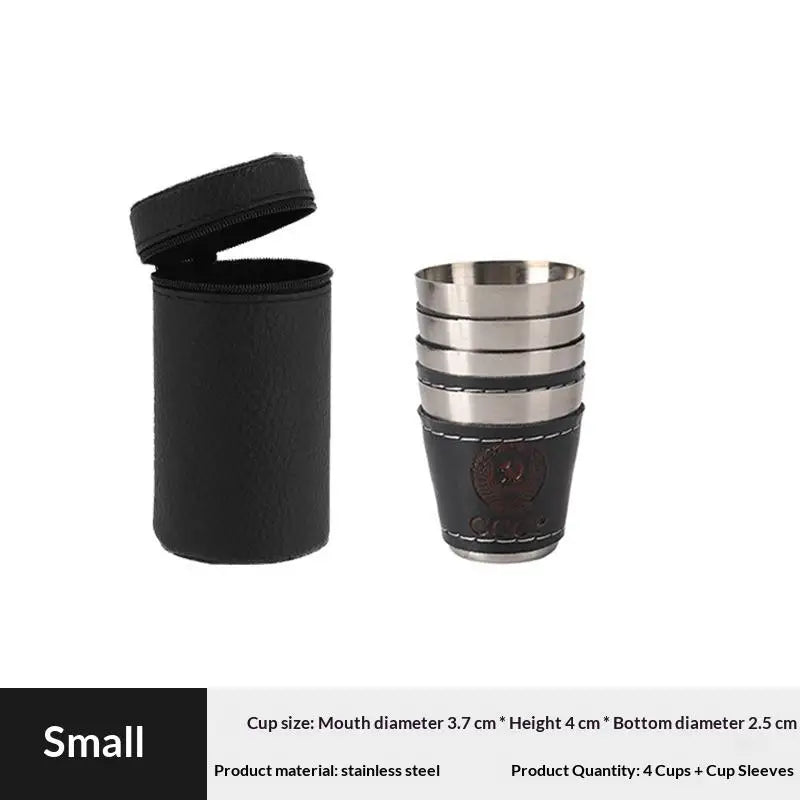 Outdoor Travel Cups Stainless Steel Cup PU Leather Portable Coffee Vue 30ML