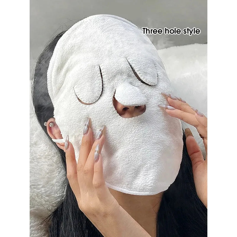 Hot Compress Towel for Face Cleansing Hot and Cold Compress Beauty Care Moisturizing Thickened Steam Face Hydrating Facial Towel Vue 1PCS