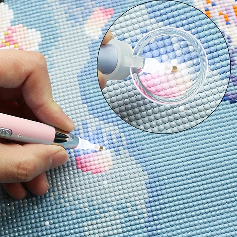 Penholder Magnifying Glass Tool Clip on Diamond Art Pen Drill Magnifier Diamond Painting Pen Magnifier for DIY Painting Craft Vue