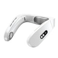 Foldable Portable Neck Fan 5000mAh Neck Air Conditioner Rechargeable Semiconductor Cooling Fan Outdoor Personal Fan Wearable Coo Vue White