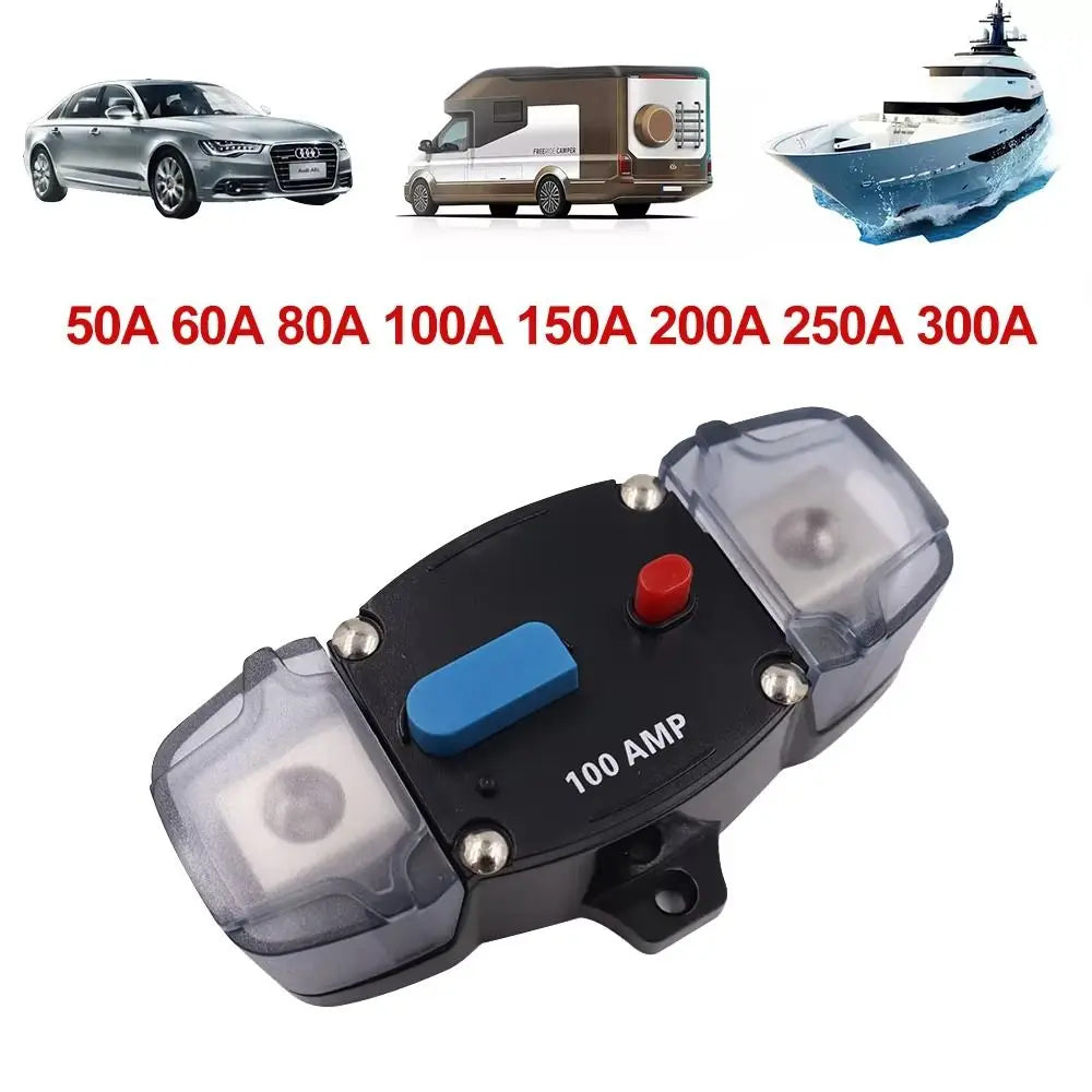 Alloy Material Manual Reset Circuit Breaker Bakelite Wood Short Circuit Protection Audio Inline Fuse Block Holders Durable Safe Vue