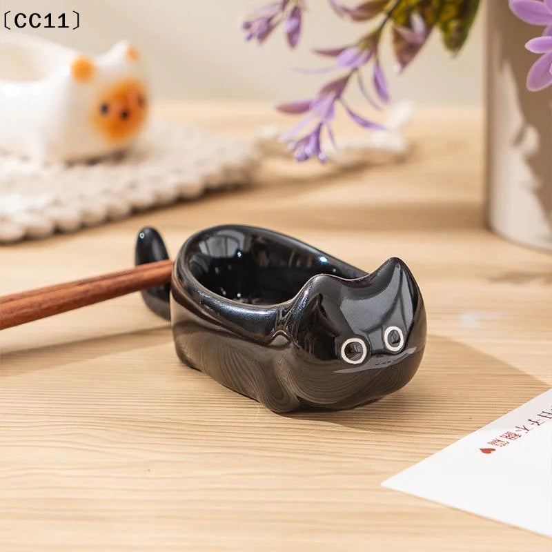 Ceramic Cat-shaped Mini Dipping Plate Side Dish Small Bowl Home