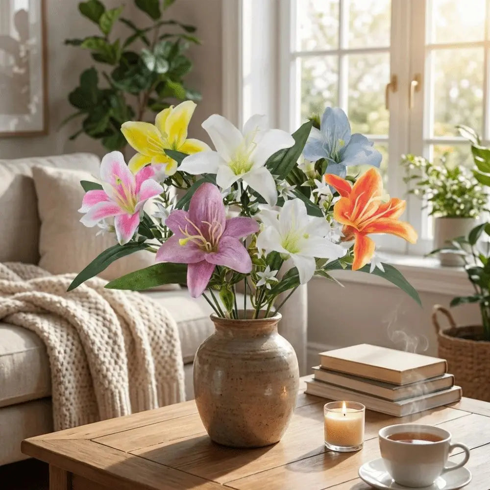 Centerpiece Plastic Artificial Flower Branch Real Touch Handmade Wedding Bouquets DIY Craft Simulated Flower Home Decor Vue