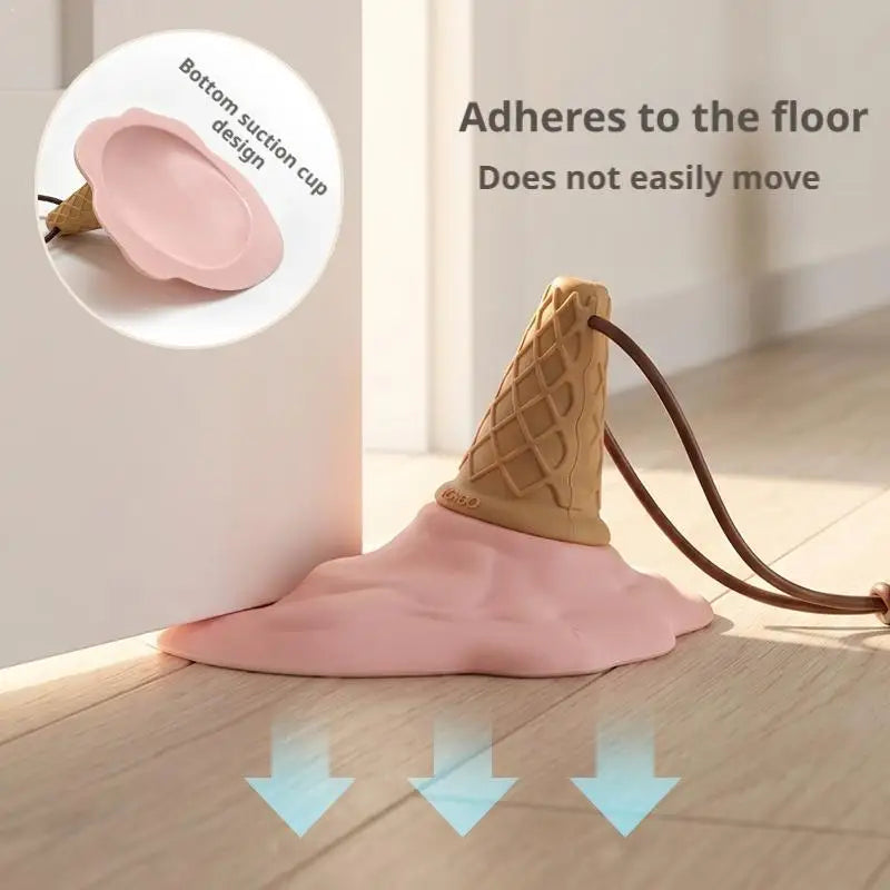 Creative Ice Cream Door Stopper Cute Detachable Doorstop Wall Protector Anti Collision Door Handle Buffer Pad Home Hardware Vue