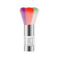 Large Fluffy Makeup Brushes Rainbow Multicolor Petal-Shaped Bronzer Powder Brush for Coverage Loose Blending Buffing Foundation Vue Silver Handle