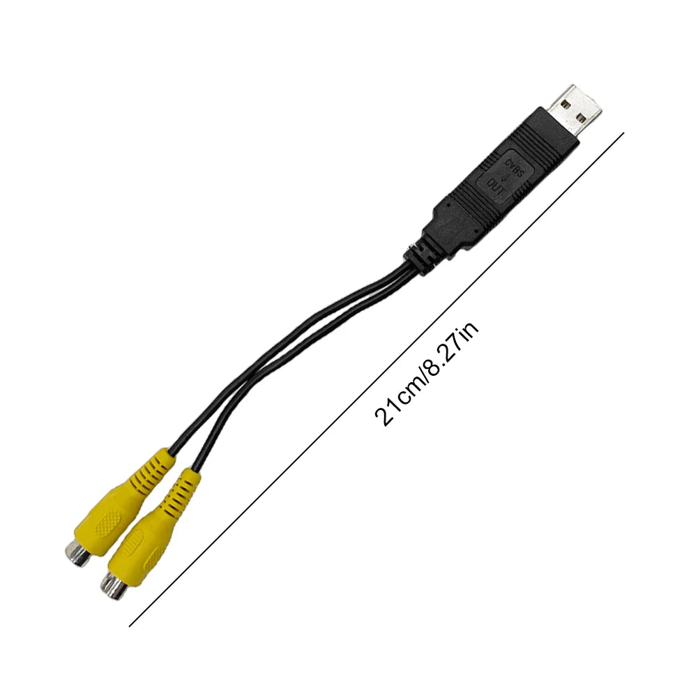 USB To CVBS USB To AV Cable 2 CVBS Output Video Output Cable DC 5V USB 2W for Android Multimedia Player Car Radio Accessories Vue
