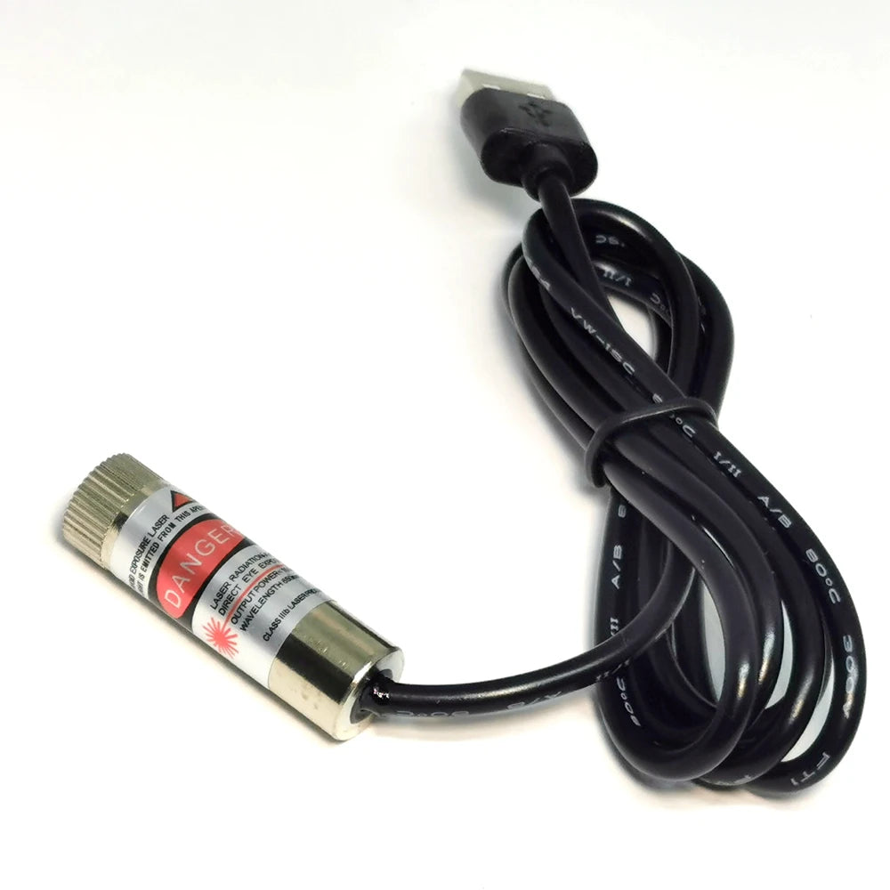 USB Adapter 635nm 638nm 100mw Red Laser Diode Module Focusable Cross Line Dot Beam 12*35mm Vue