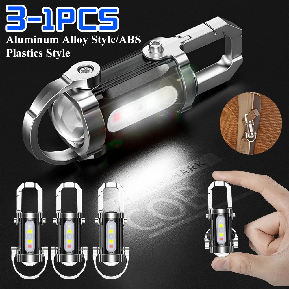 COB LED Keychain Flashlight | USB-C Rechargeable Pocket Work Light Keychain Flashlight Vue