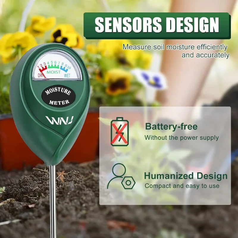 Soil Moisture Meter Plant Water Monitor Lawn Moisture Meter Soil Hygrometer Sensor for Gardening Farming Indoor Outdoor Plants Vue