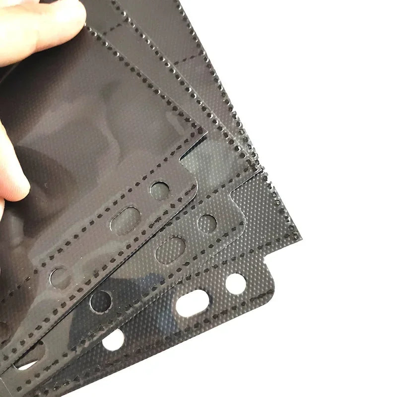11 Holes Double-Sided Card Sleeves Album Binder Sheets Black 9 Pockets Pages Protector Cards Game Cards Binder 20/30/50PCS Vue