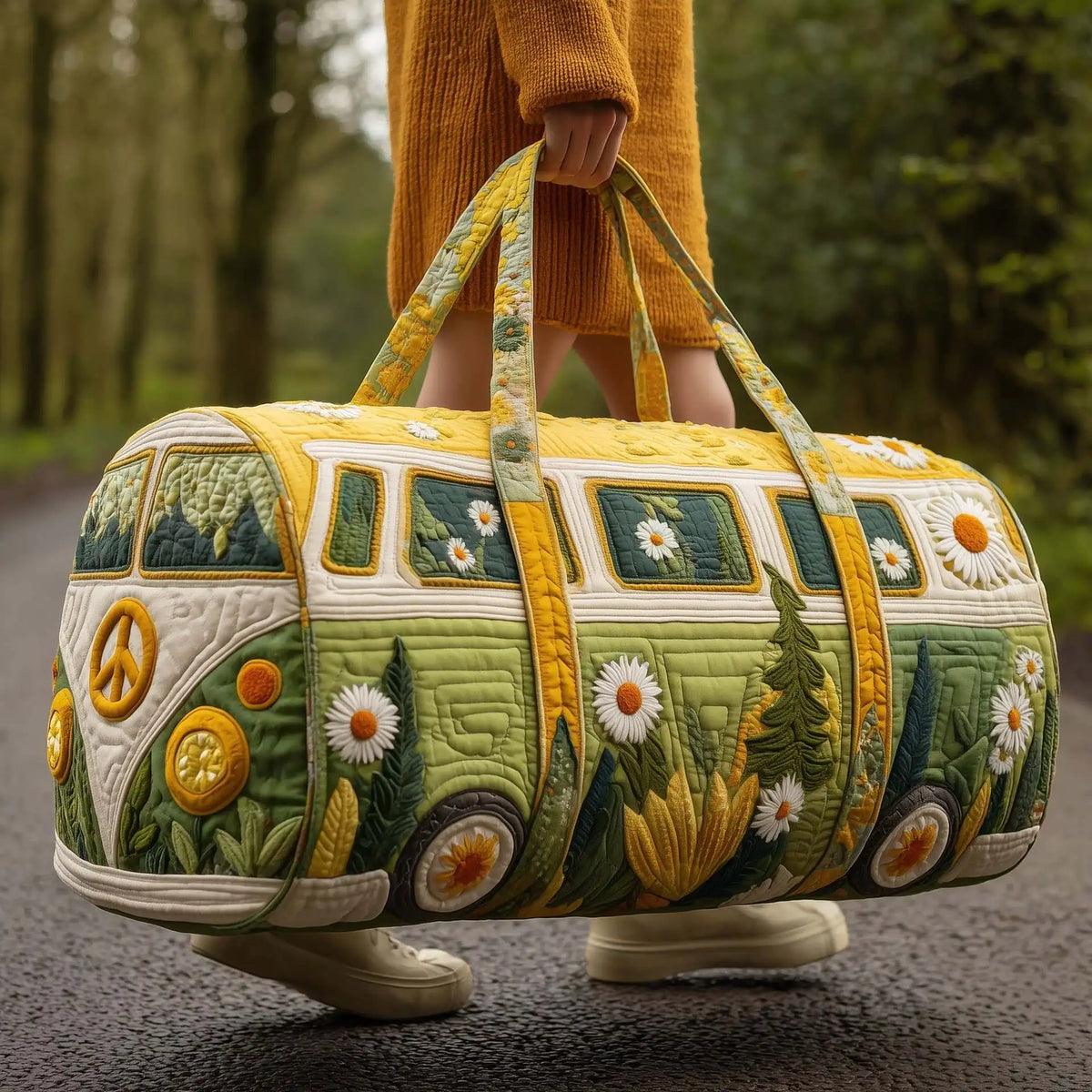 Women 3D Quilting Craft Travel Duffel Bag Fashion Sun Mountain Forest Vue A9
