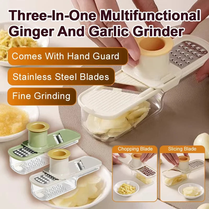 3-in-1 Multifunctional Ginger and Garlic Grinder Home Kitchen Slicer All Grinder Vue