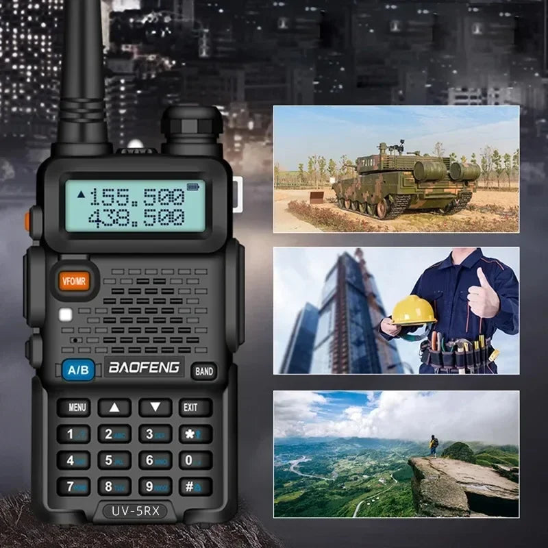 8W/5W UV5RX Walkie Talkie High Power Ham Radio Rechargeable Dual Band VHF UHF FM Transceiver Handheld Portable Radio UV-5R Vue