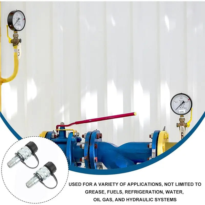 ABKW-For High Pressure Hose Couplings 2Pcs For 3/8 Inch Steel Quick Oil Connector Female Hydraulic Fitting Adapter Vue