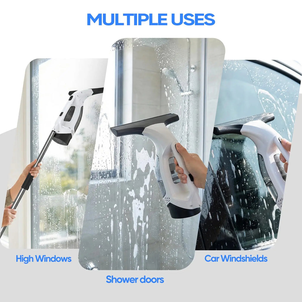 Multifunctional Electric Cordless Window Cleaner Machine White Cordless Rechargeable Automatic Portable Glass Cleaner Tools Vue
