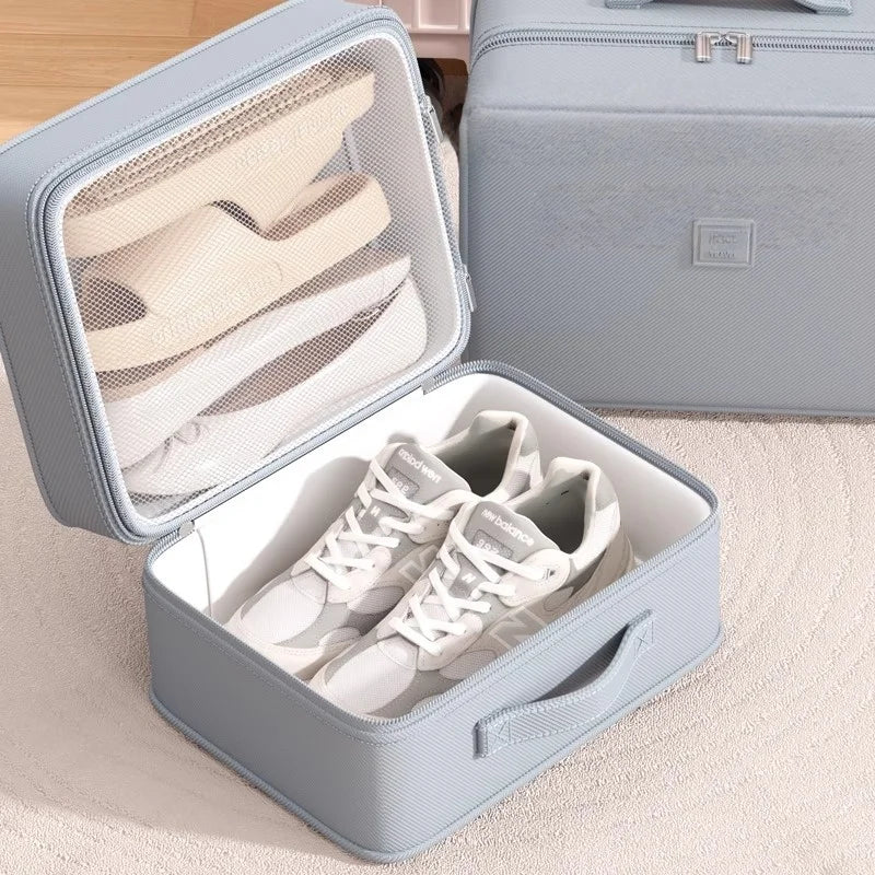 Upgrade Travel Shoe Bag Organizer Zipper Waterproof Sneakers Storage Bag Multi layer can store 3pair shoe box Vue