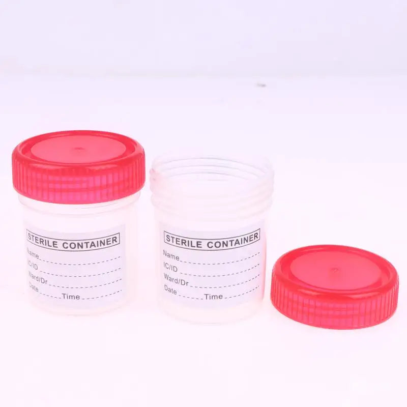 10PCS 60ML Plastic Cup Container Disposable Urine Collection Sample Cup Specimen Bottle Container With Tags Vue