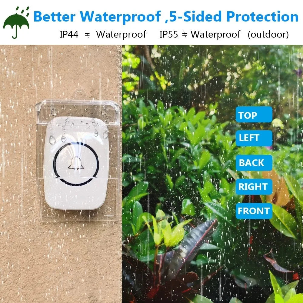 Wireless Doorbell Waterproof Cover Transparent Cap for Outdoor Doorbell Protection Box for Rain Protection and Splash Prevention Vue