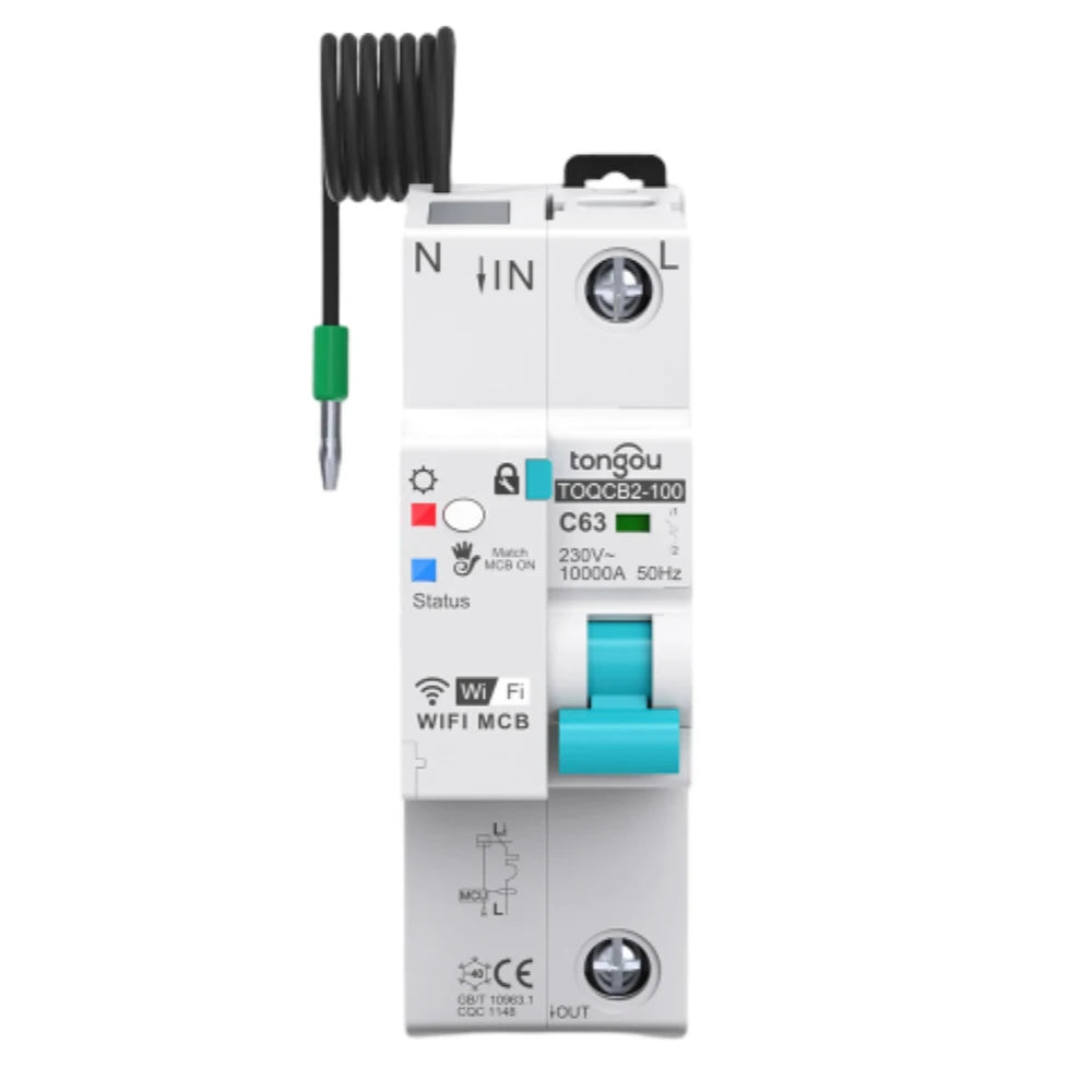 Tuya WiFi Smart Circuit Breaker with Auto Wireless Interruptor Smart Metering Circuit Breaker with Timer Remote Control Switch Vue