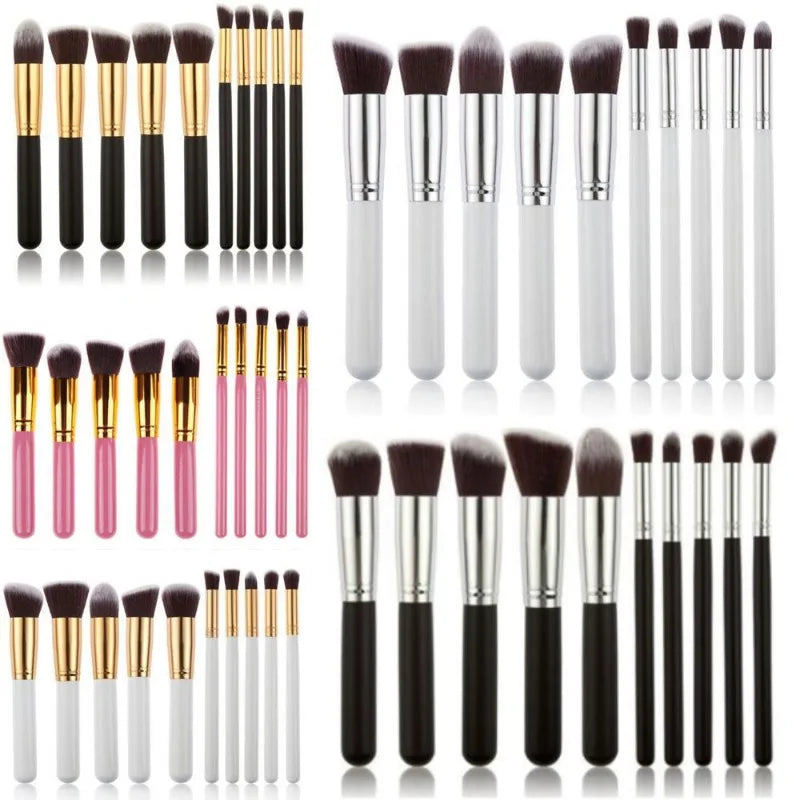 Makeup Brush 10pcs Foundation Make-up Brush Suitable for Powder Blusher Eye Shadow Repair Powder Cosmetics Black Beauty Tools Vue