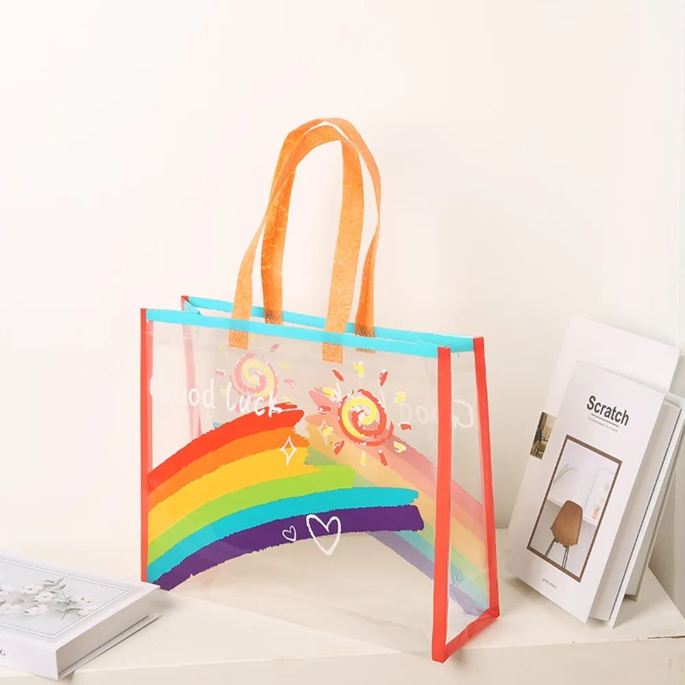 PVC Transparent Rainbow Shoulder Bag Waterproof Beach Swimming