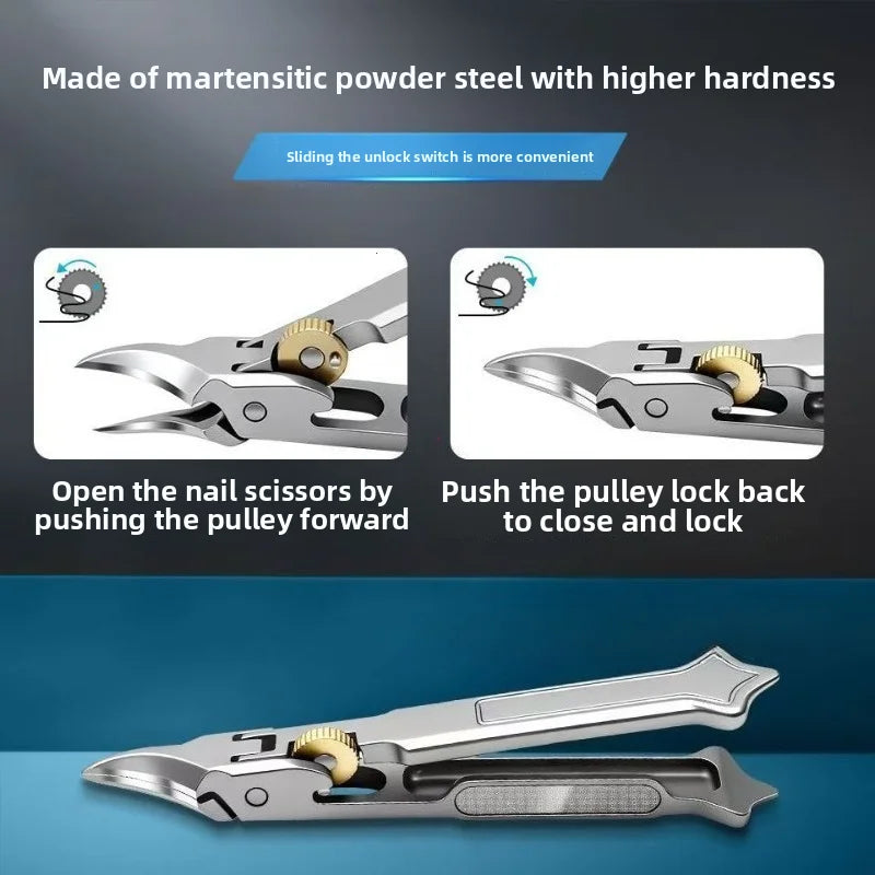 Upgraded ingrown nail clippers,equipped with nail file and gear lock, suitable for thick nails and ingrown nails Vue