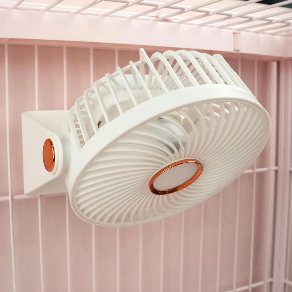 No-Drill USB Rechargeable Bunny Cooling Fan, Portable Summer Breeze for Hamster Gerbil Chinchilla, Small Pet Cage Clamp Fan Vue