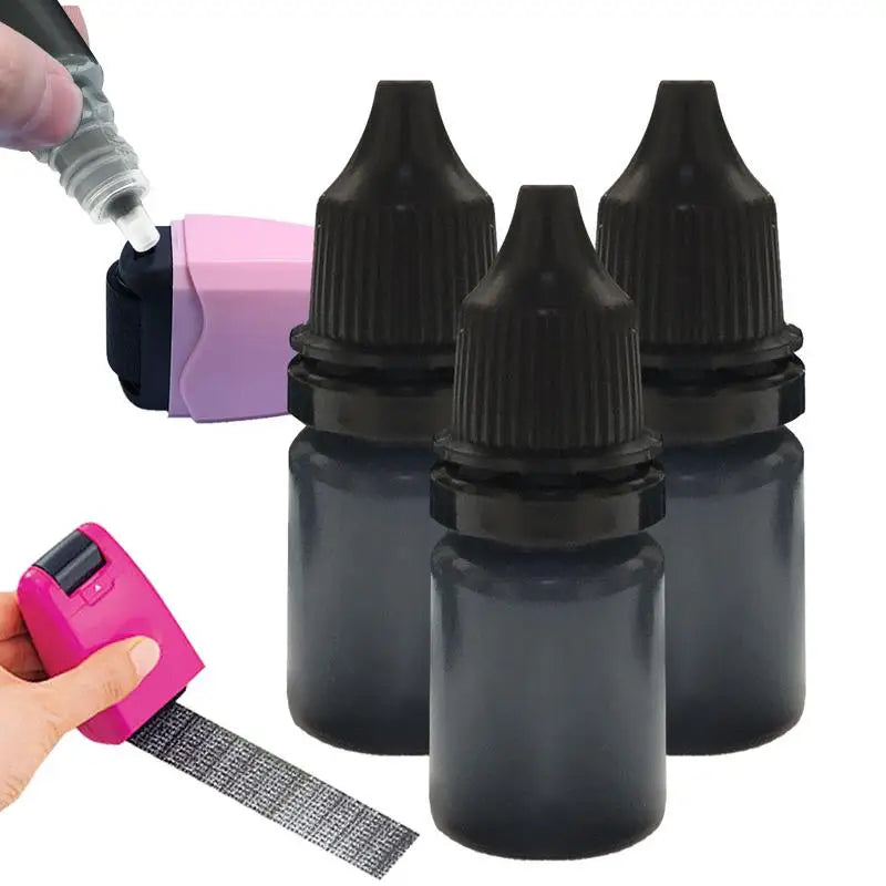 3pcs 10ml Stamp Refill Ink Multipurpose Replacement Ink for Stamp Portable Refill Ink Anti-theft ID Security Stamp Seal Supplies Vue