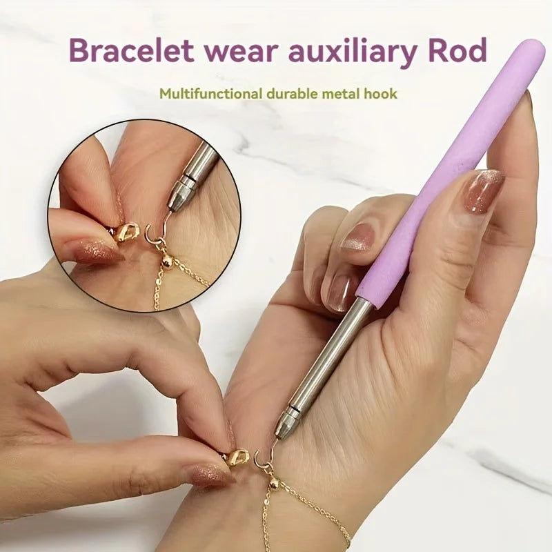 Help Wear Bracelet Tool Partner Jewelry Helper Fastening Aid Quickly Unfasten Hooking Equipment Pliers Clasps Ties Zipper Craft Vue PURPLE