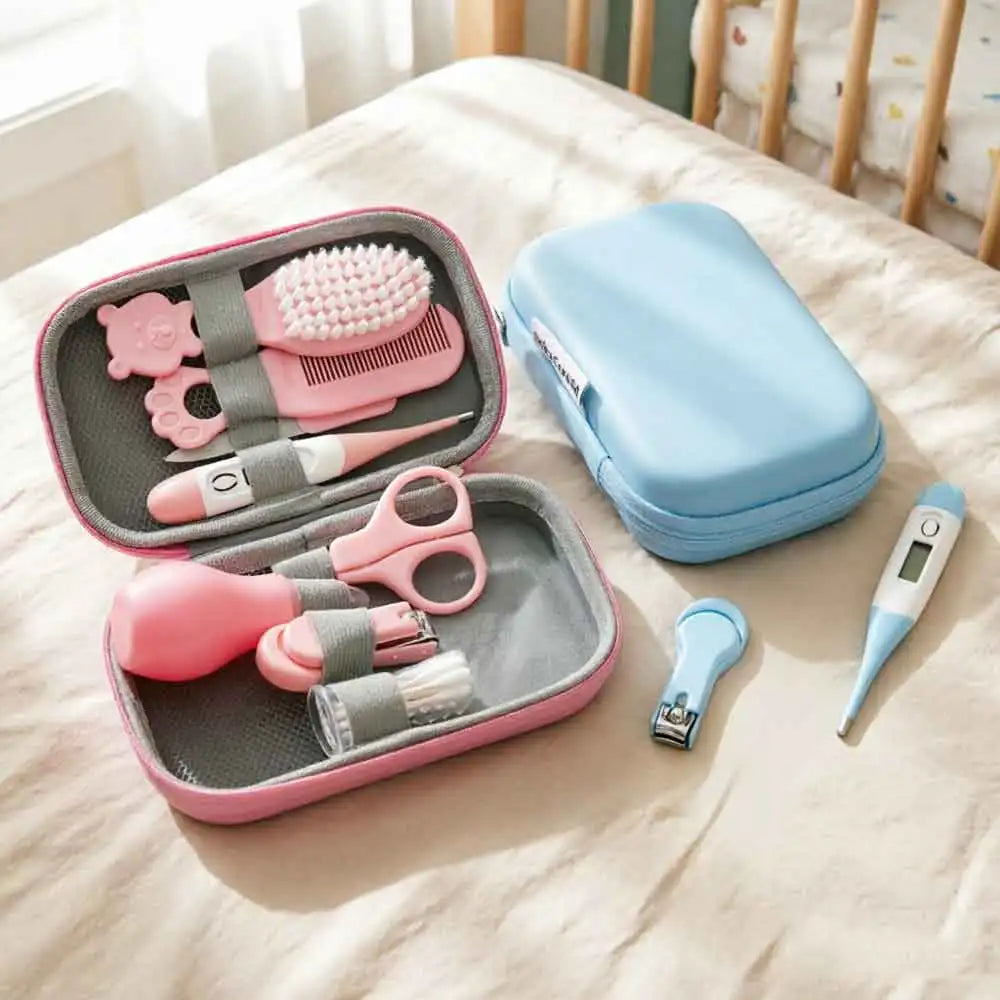 vvocci 8PCS Child Care Cleaning Set Nail Clippers Comb Massage Soft Bristle Brush Set Kit Vue