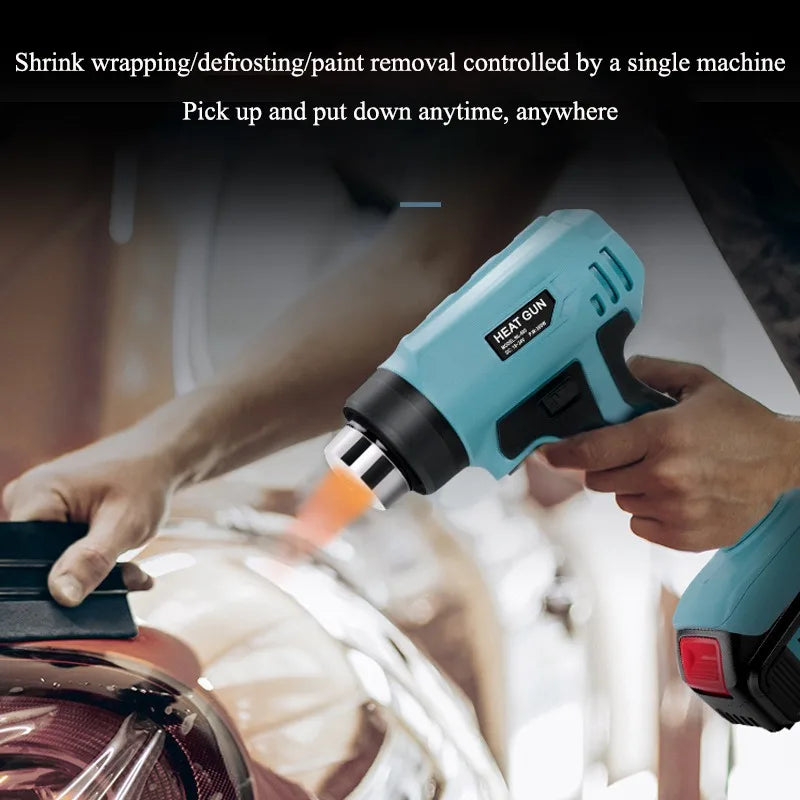 Portable Wireless Electric Heat Gun Rechargeable Mini Heat Gun for Makita/Dewalt/Milwaukee/Bosch/Black&Decker 18V/20V Batteries Vue