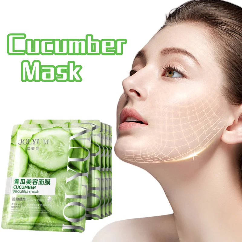 Cucumber Beauty Mask, Fruit Mask, Contains Cucumber Extract, Skin-Nourishing Glycerin, Moisturizing and Water-Locking Ingredients, Makes Your Skin Smooth and Elastic - Home Beauty. Vue