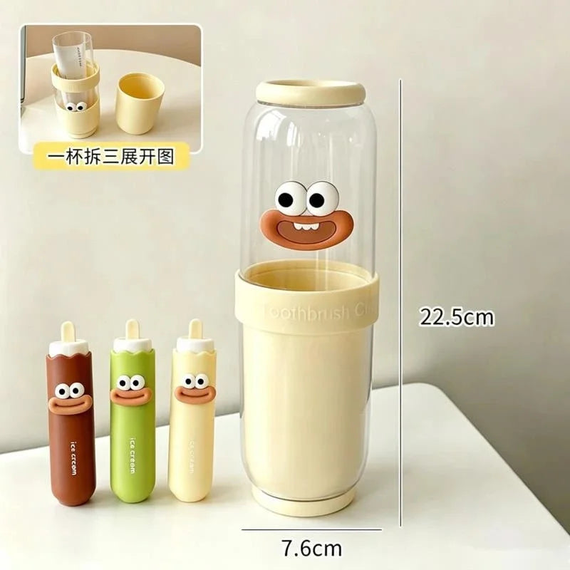 Cute Travel toiletries set Portable toothbrush mouthwash cup For Couples Adults Kids Compact Hygienic Gift For family trip Vue
